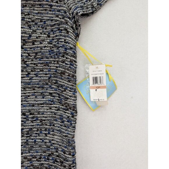 Cece Women's Dress Size 12P Woven Shift Mini Short Sleeve Metallic Shimmer - Picture 4 of 14